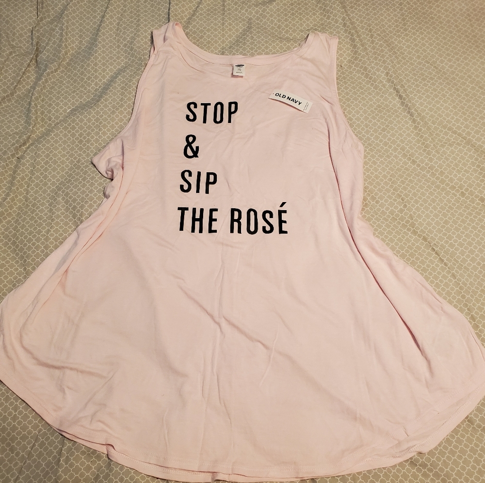 NWT Stop & Sip the Rosé Tank